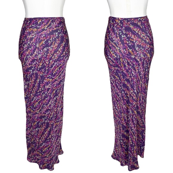 Diane Von Furstenberg Purple Silk Maxi Skirt - Picture 12 of 12